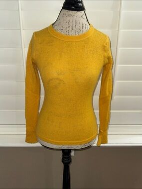 Jigsaw Cloud Cashmere Crew Neck Jumper Sweater MARIGOLD YELLOW